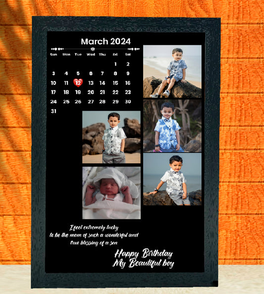Black Theme Calendar Date Highlight Frame
