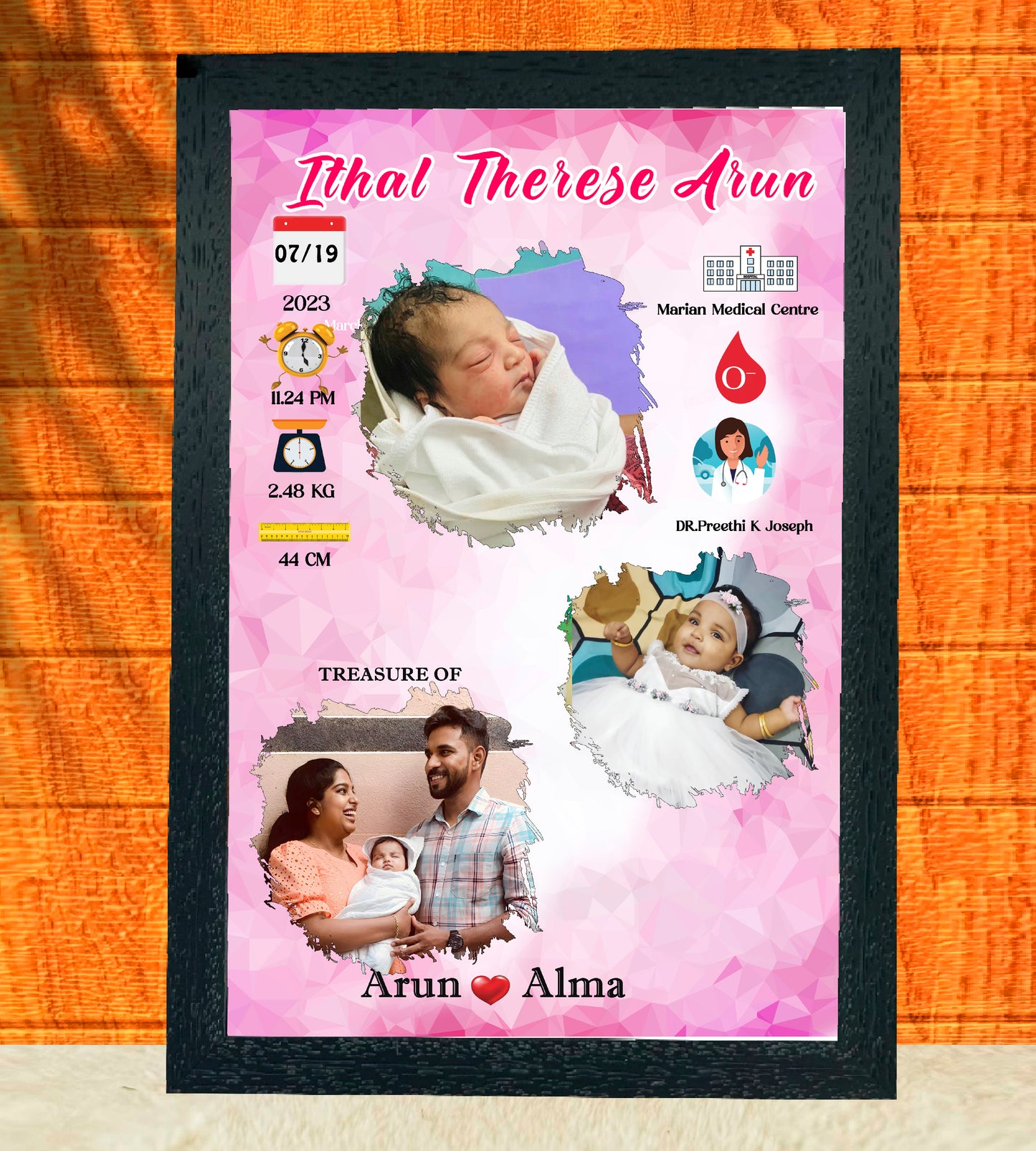 Birth Record Frame – Celebrate the First Chapter of Life