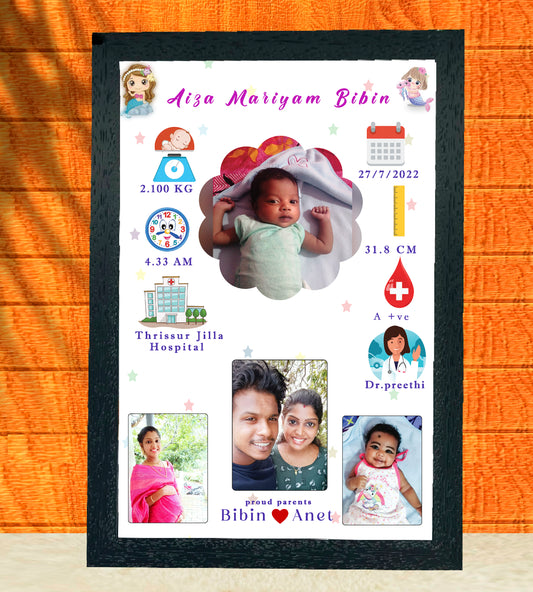 Birth Record Frame – The First  Chapter of Life