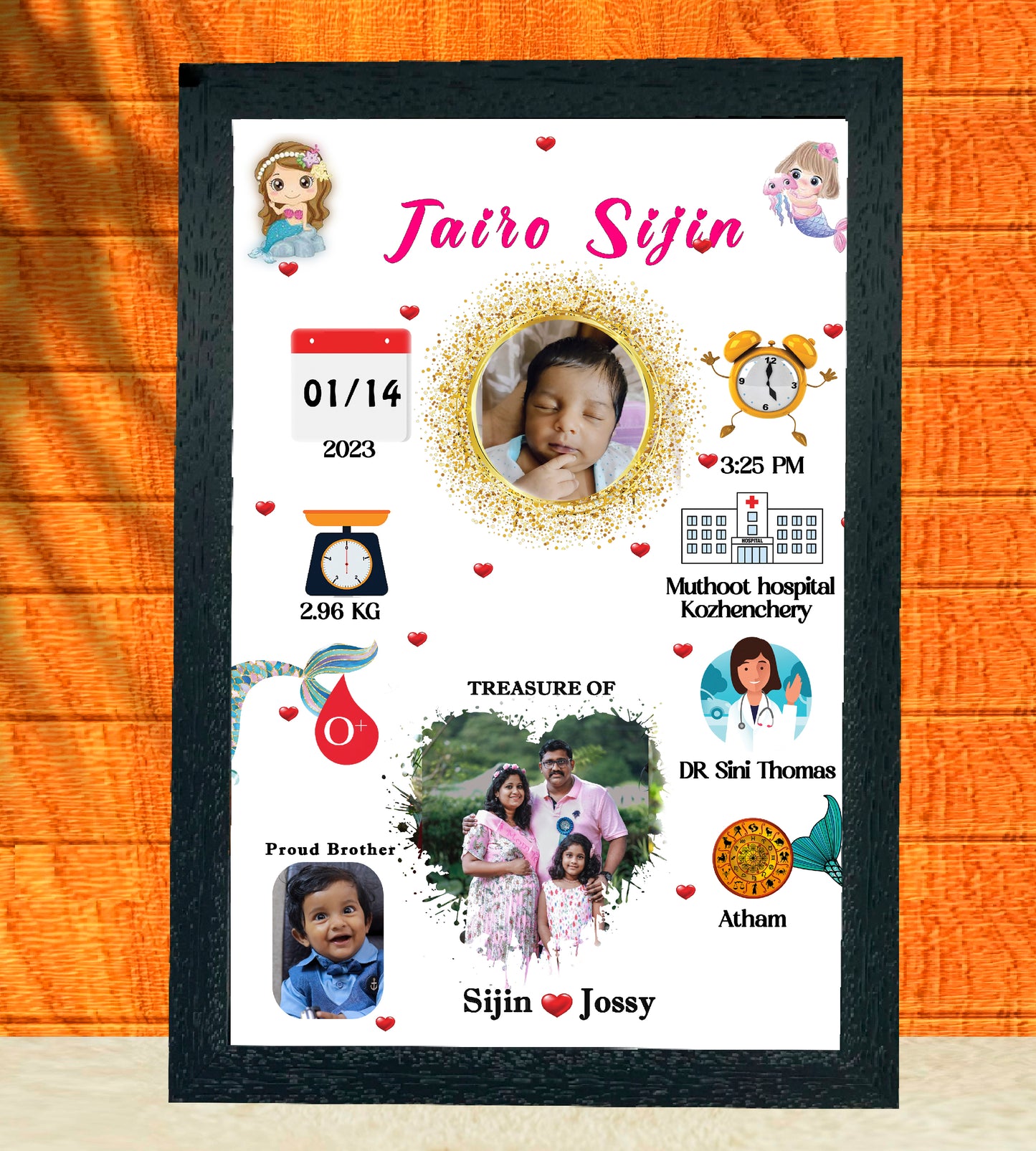 Birth Record Frame – The First  Chapter of Life