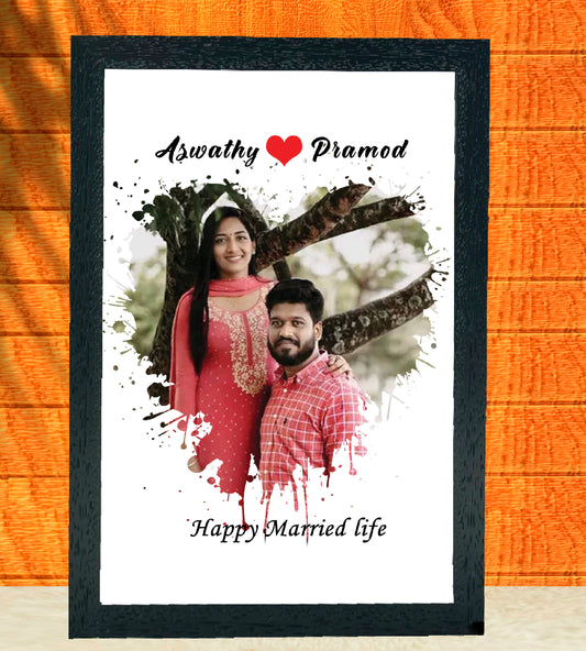 Heart-Shaped White theme Photo Frame with Wishes