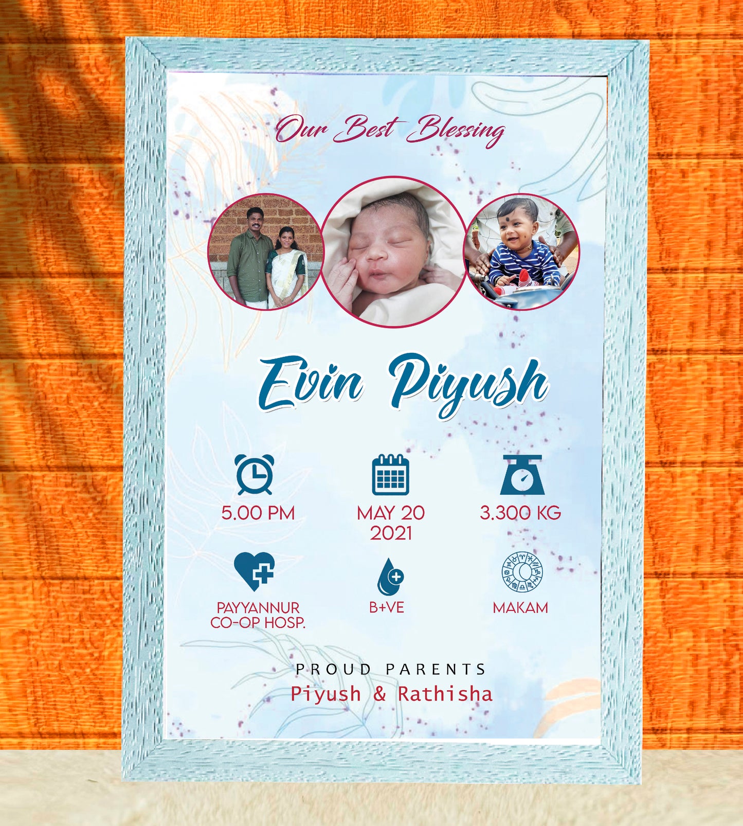 Birth Record Frame – Celebrate the First Chapter of Life