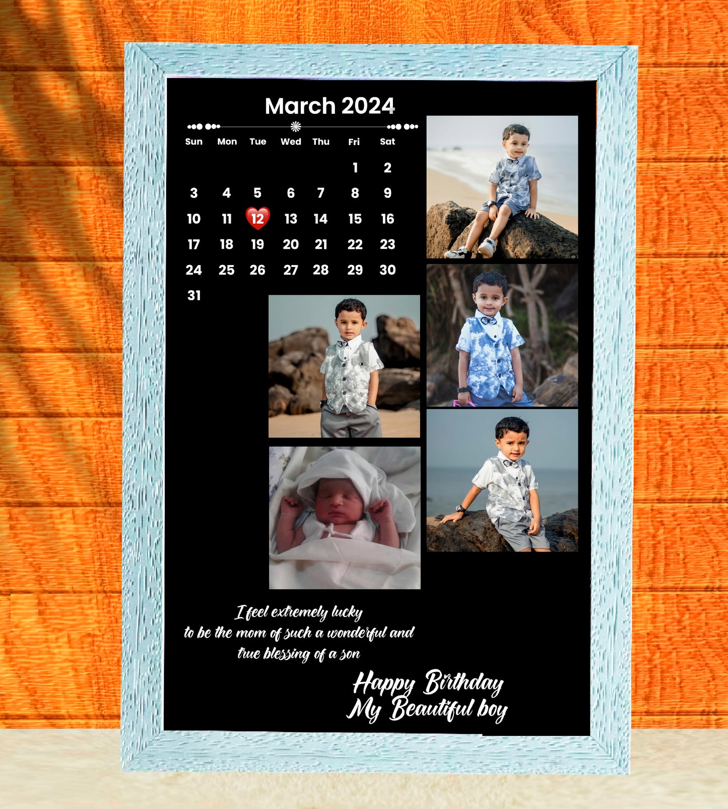 Black Theme Calendar Date Highlight Frame