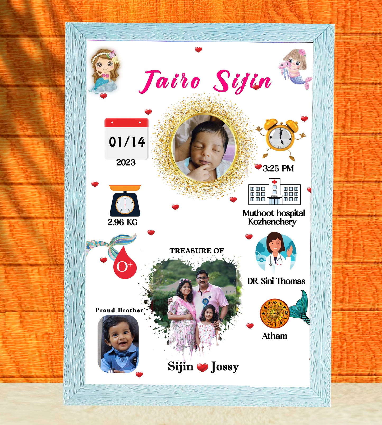 Birth Record Frame – The First  Chapter of Life