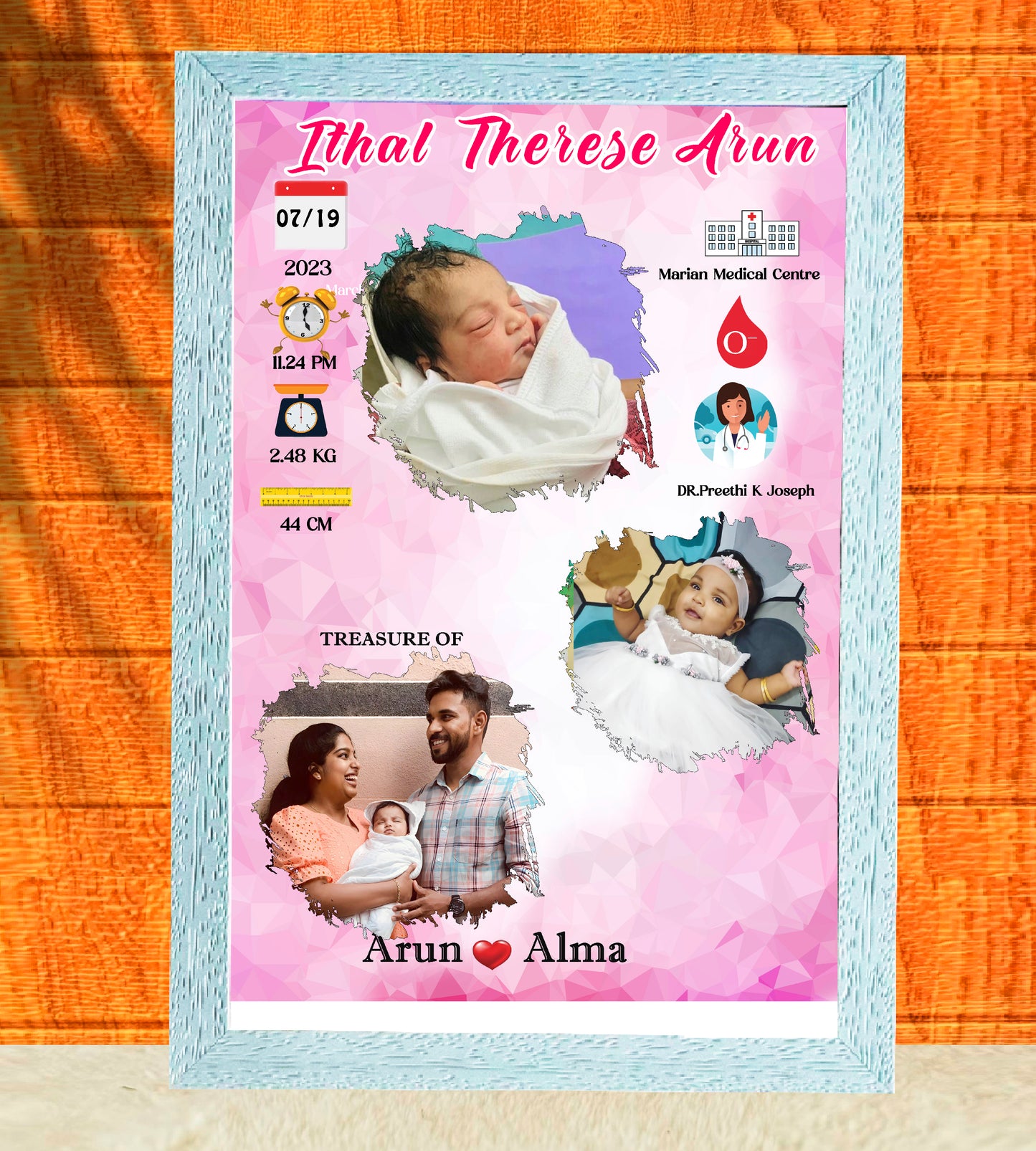 Birth Record Frame – Celebrate the First Chapter of Life
