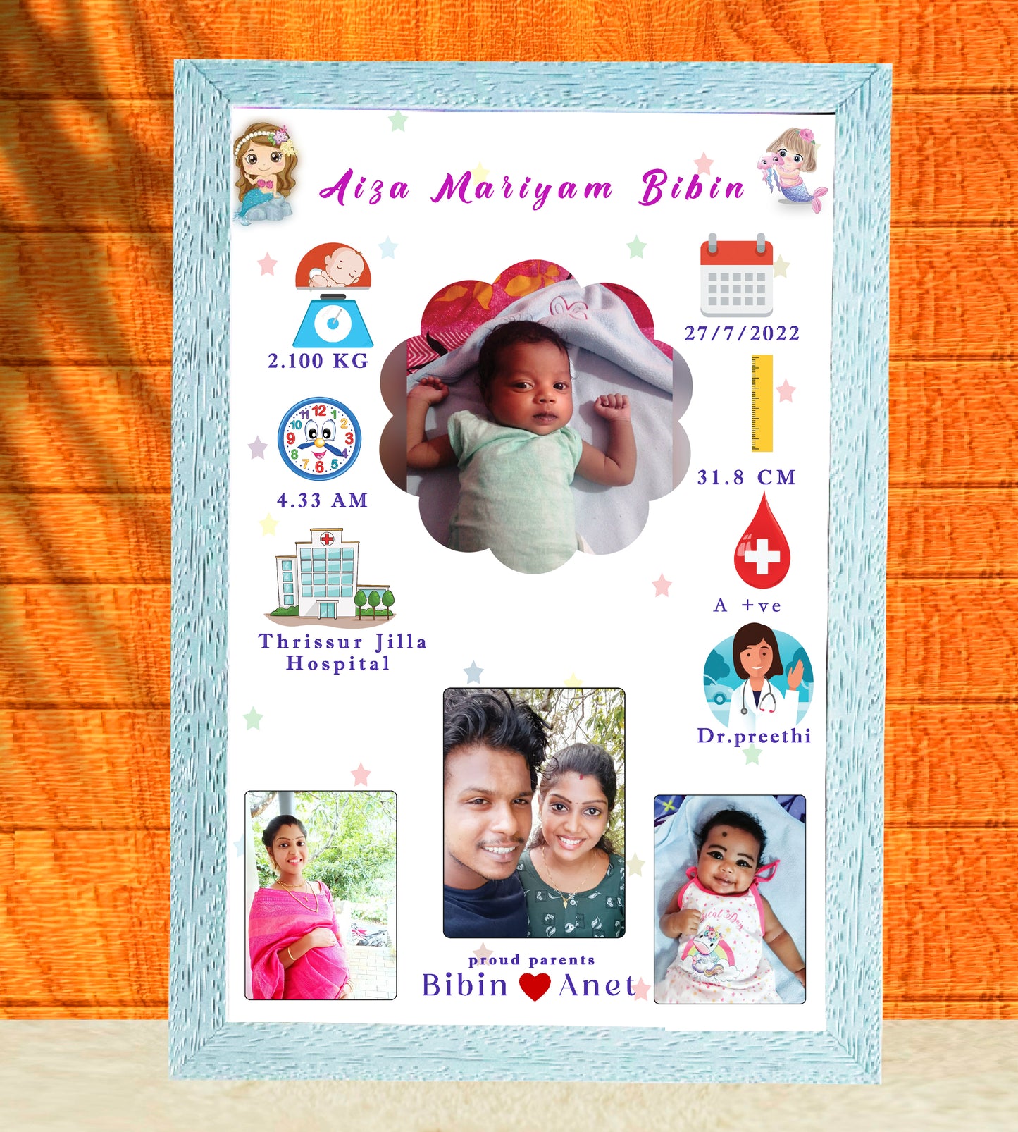 Birth Record Frame – The First  Chapter of Life