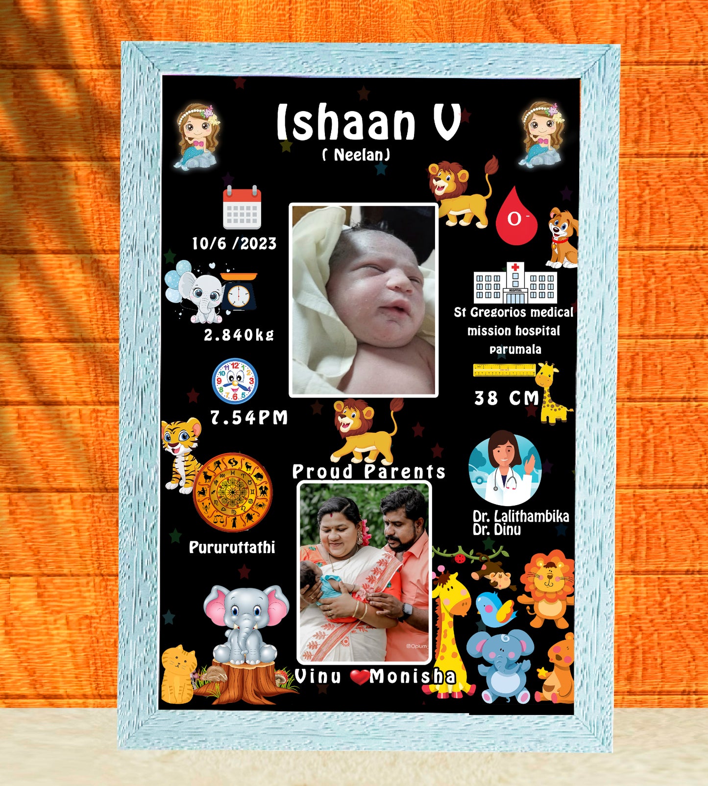 Birth Record Frame – Celebrate the First Chapter of Life