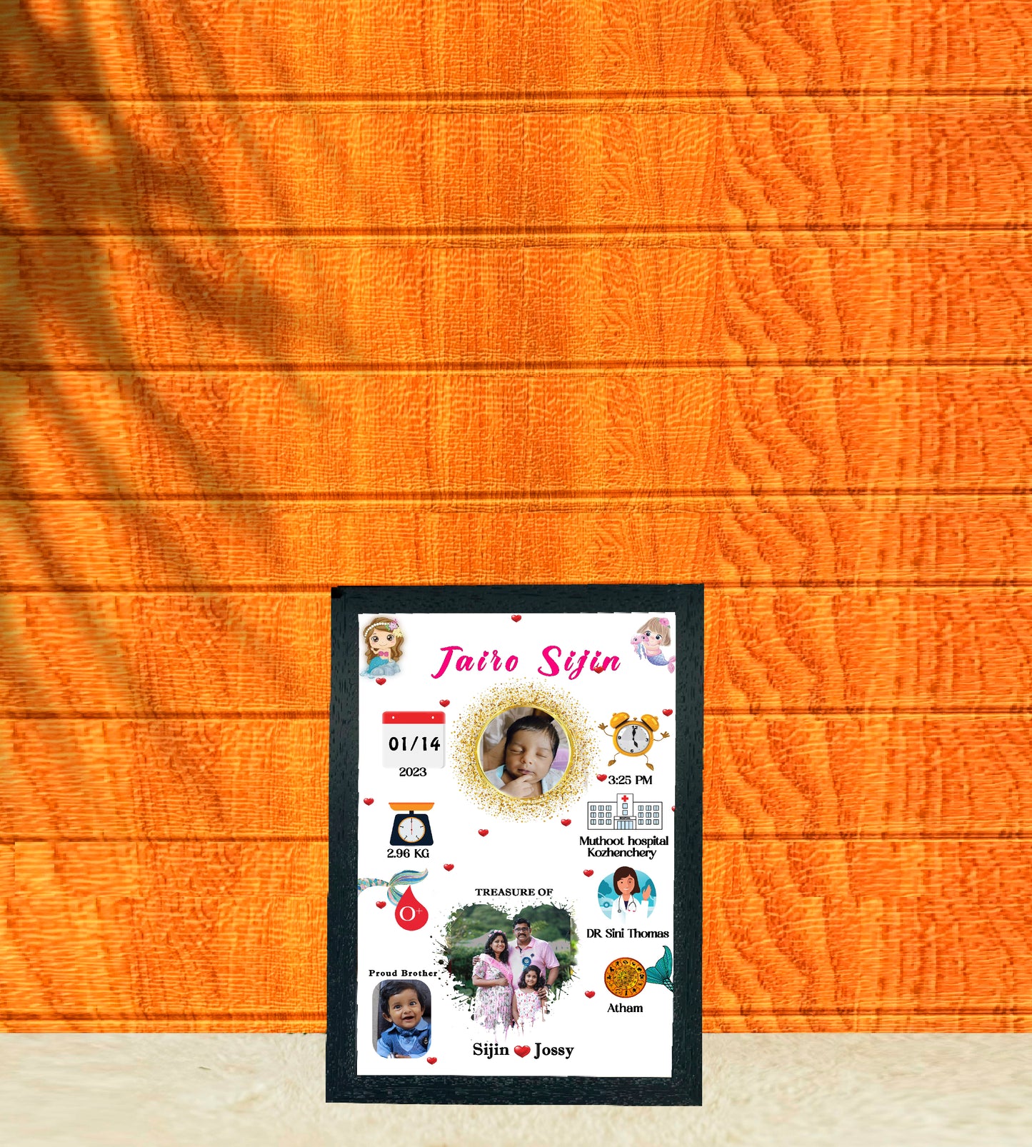 Birth Record Frame – The First  Chapter of Life