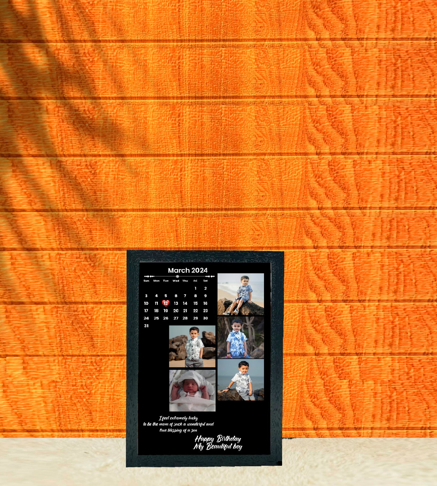 Black Theme Calendar Date Highlight Frame