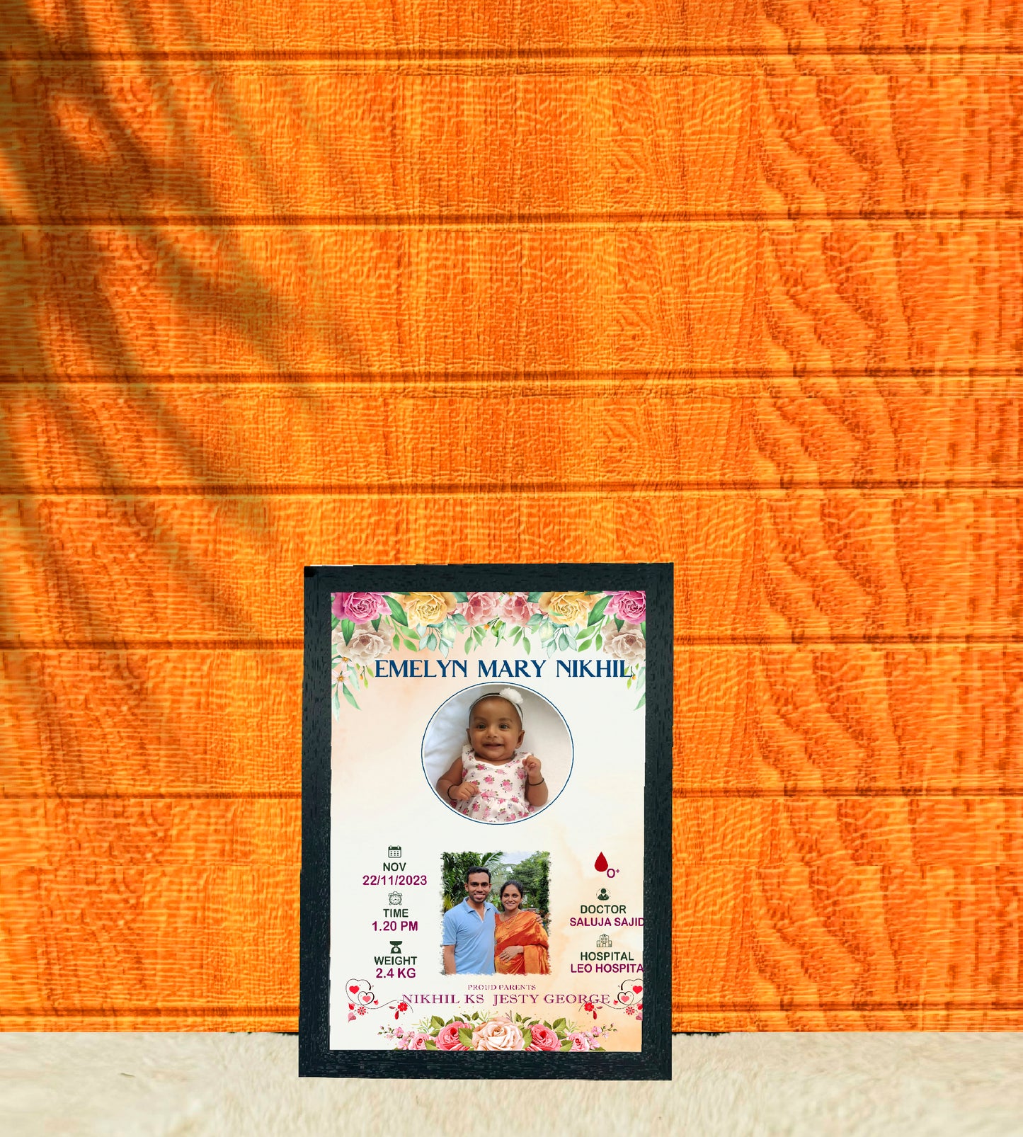 Birth Record Frame – Celebrate the First  Chapter of Life