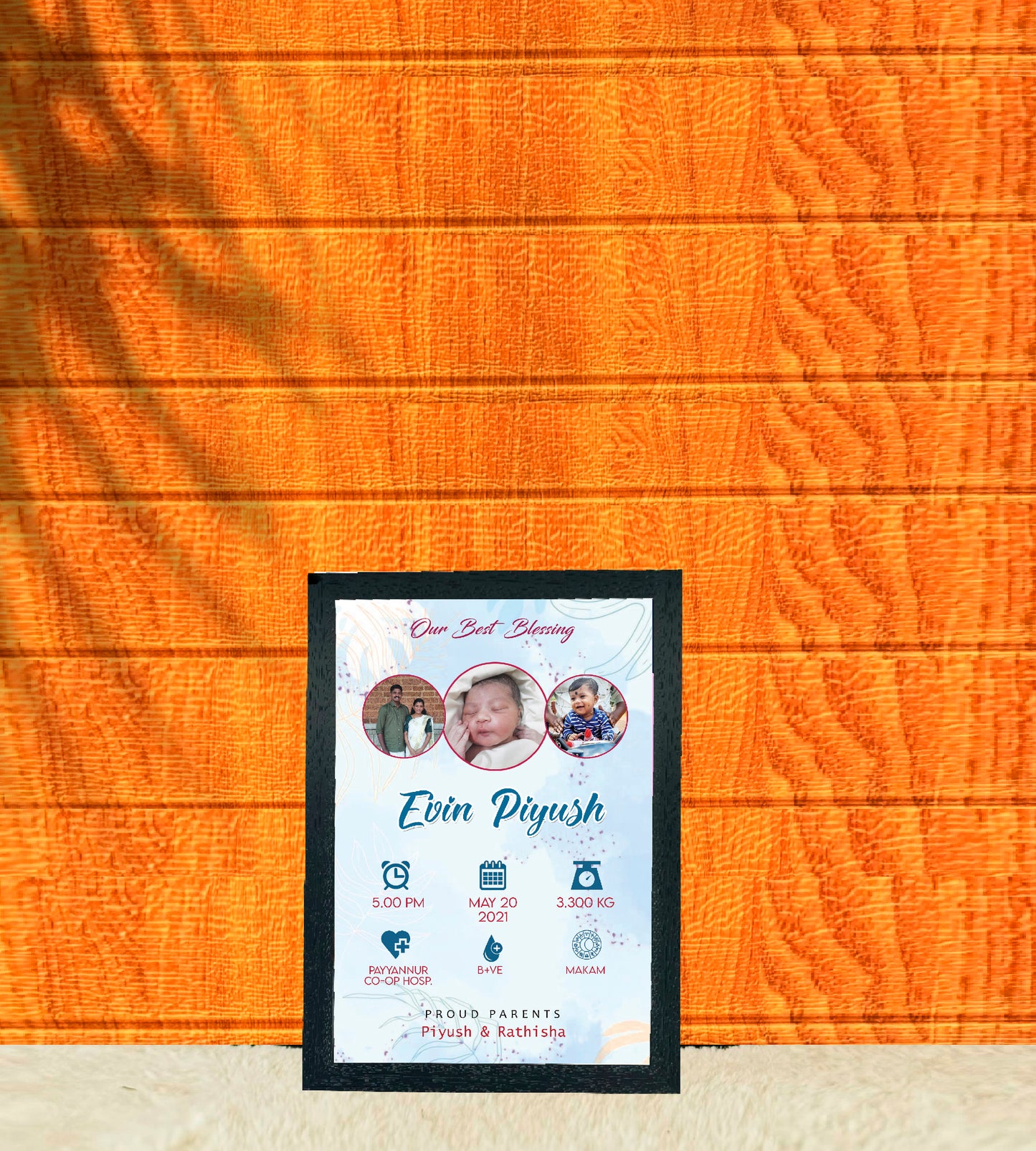 Birth Record Frame – Celebrate the First Chapter of Life