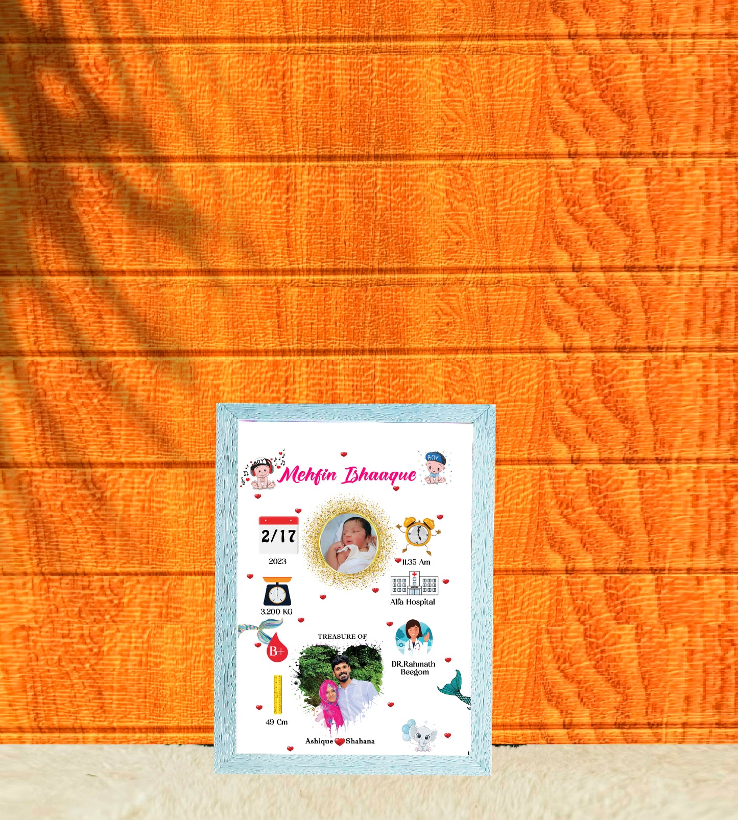 Birth Record Frame – Celebrate the First Chapter of Life