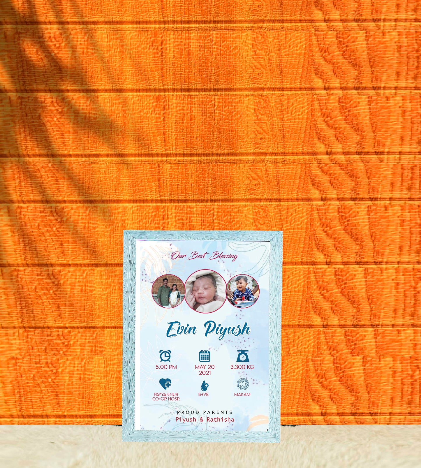 Birth Record Frame – Celebrate the First Chapter of Life