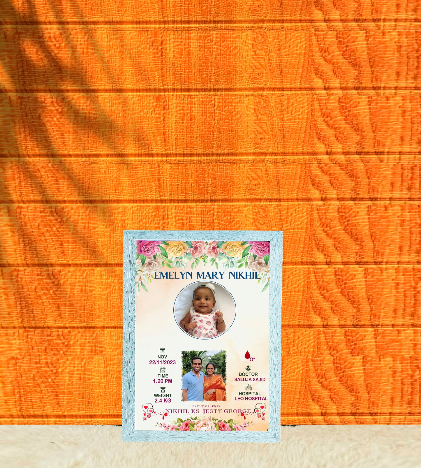Birth Record Frame – Celebrate the First  Chapter of Life