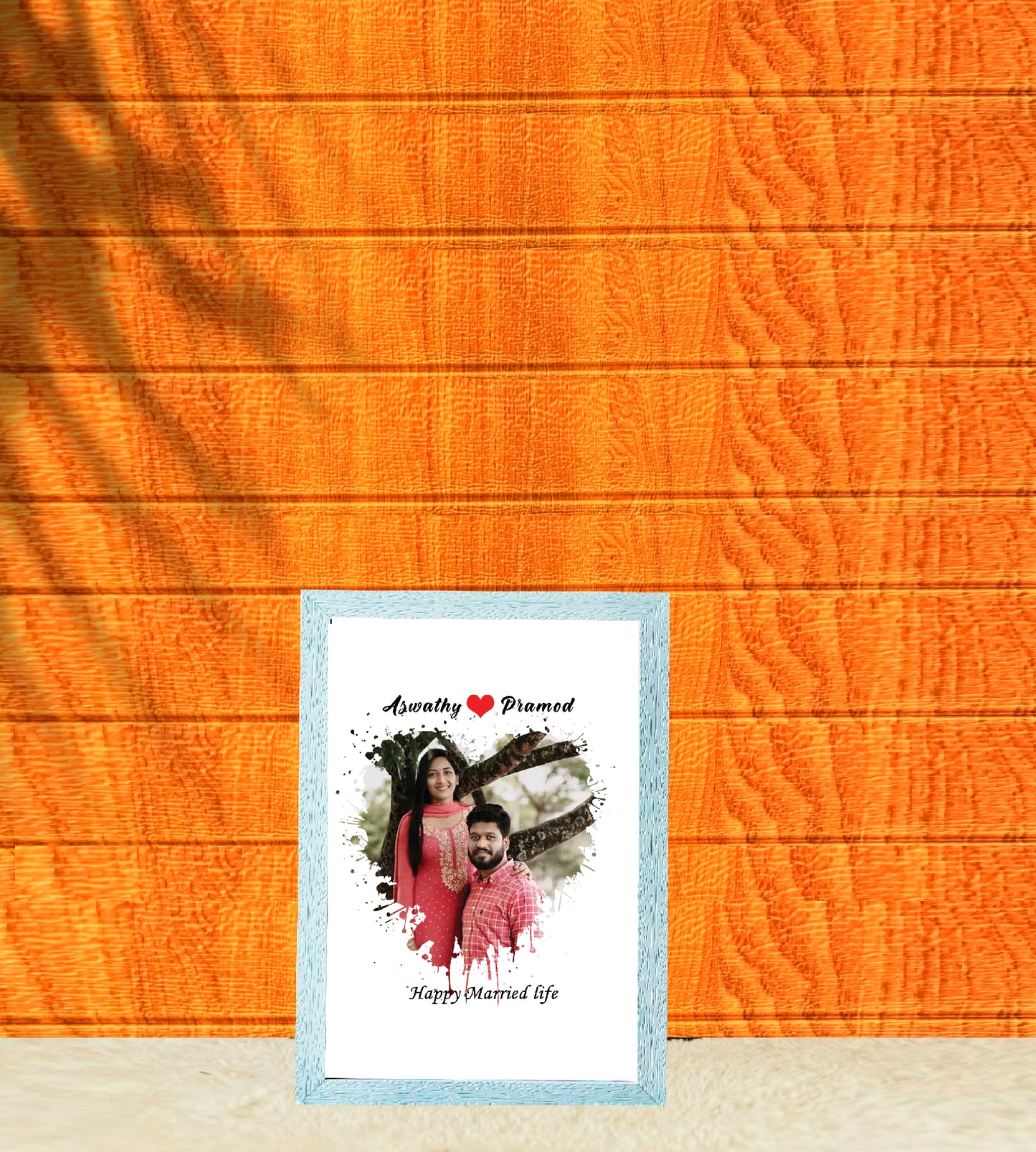 Heart-Shaped White theme Photo Frame with Wishes