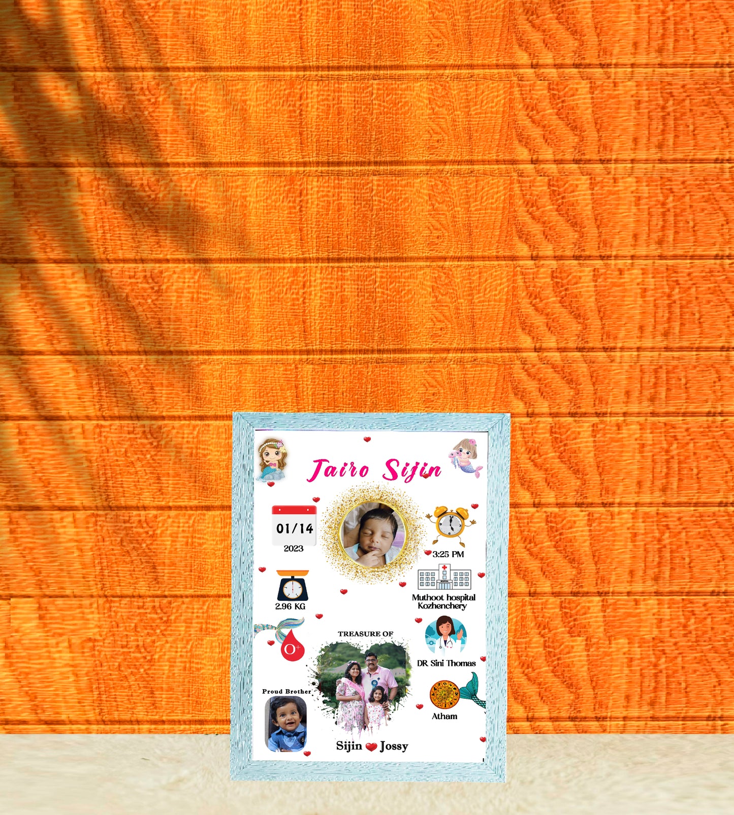 Birth Record Frame – The First  Chapter of Life