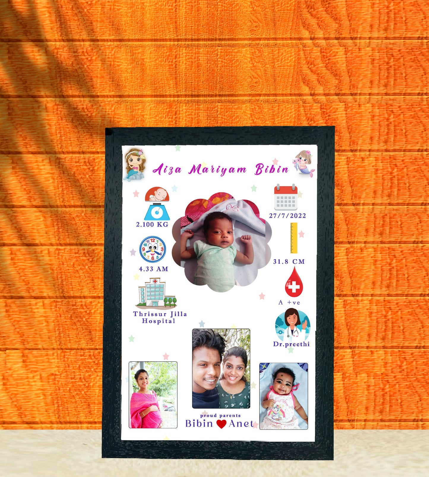 Birth Record Frame – The First  Chapter of Life