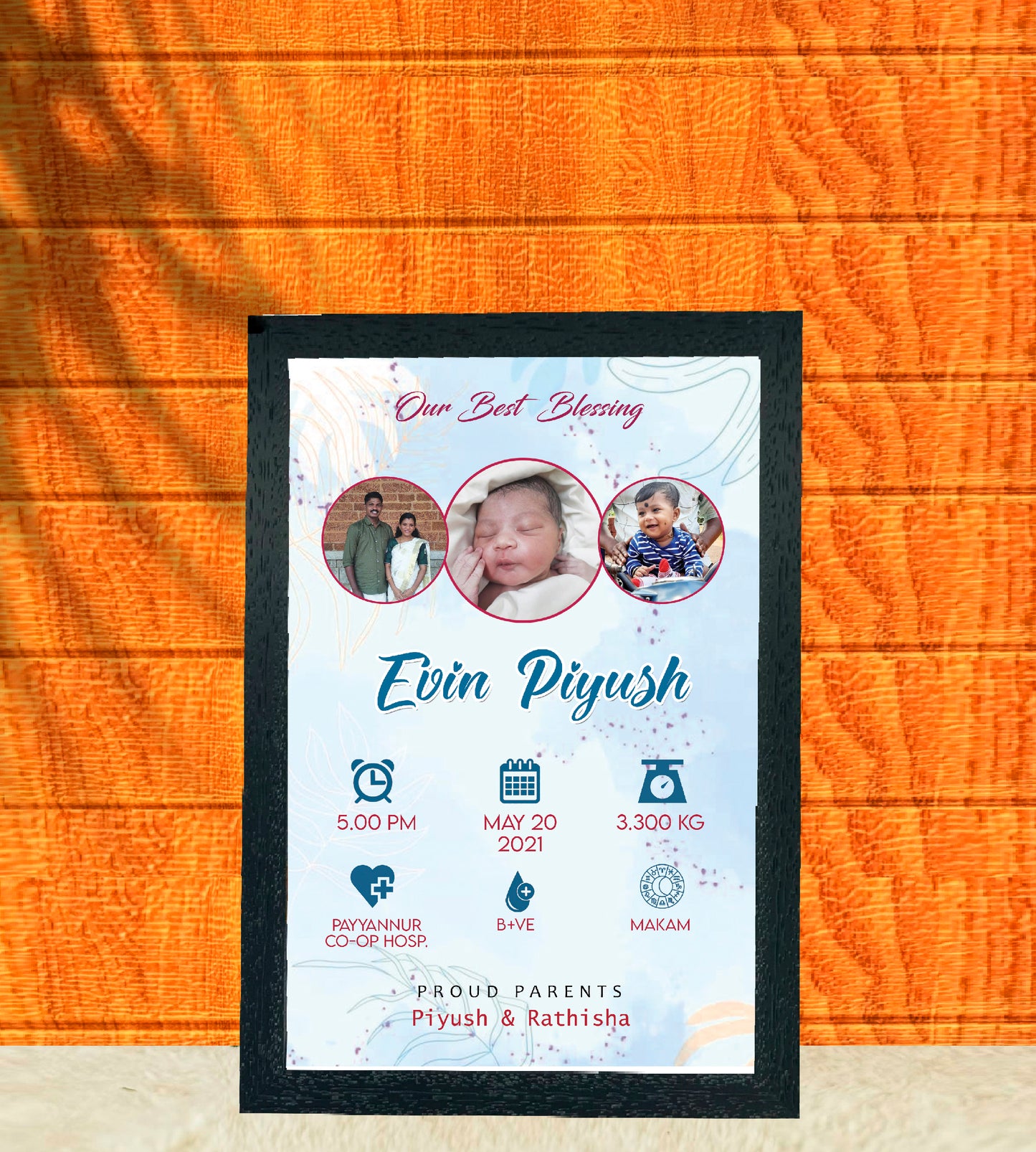 Birth Record Frame – Celebrate the First Chapter of Life