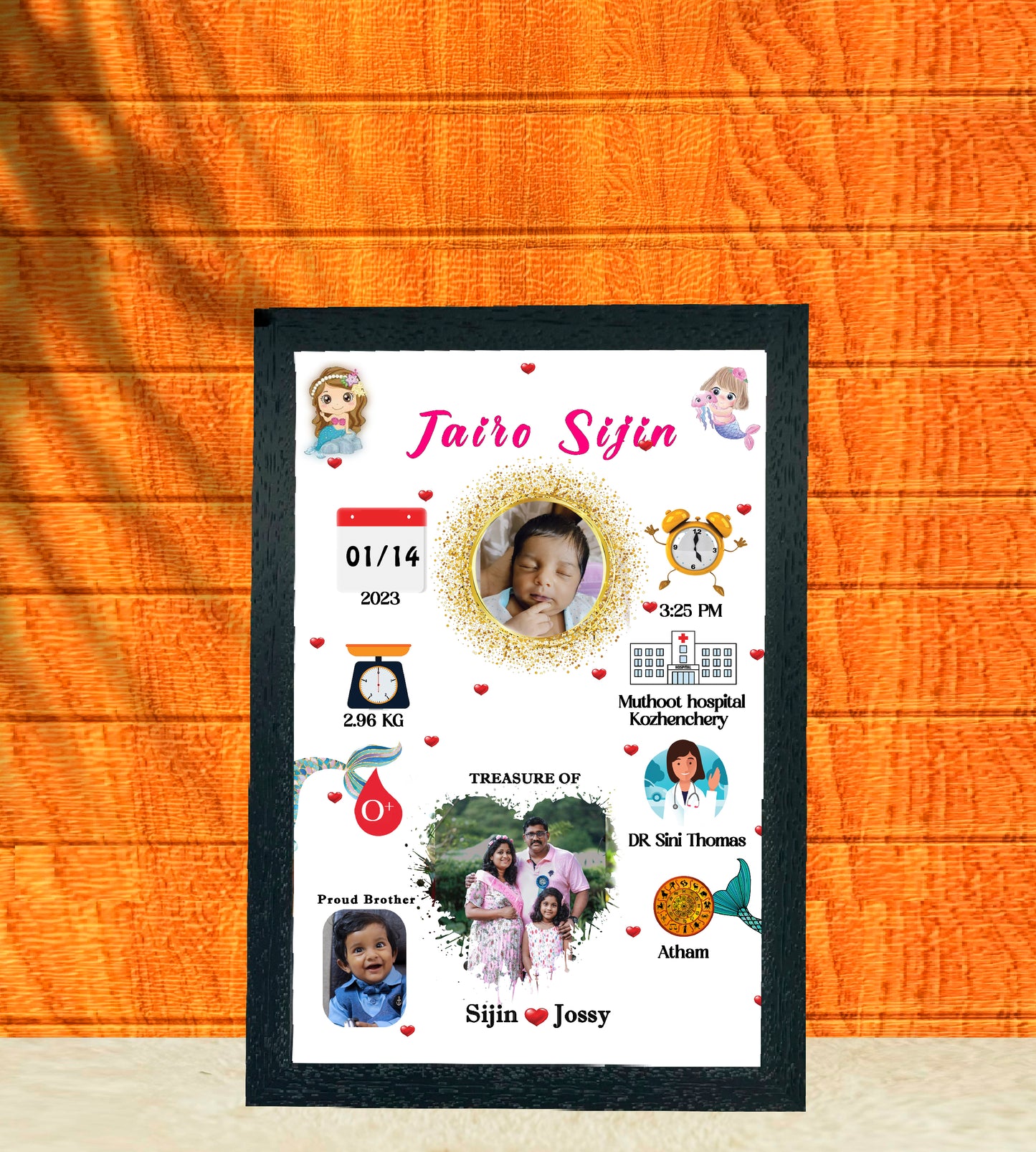 Birth Record Frame – The First  Chapter of Life