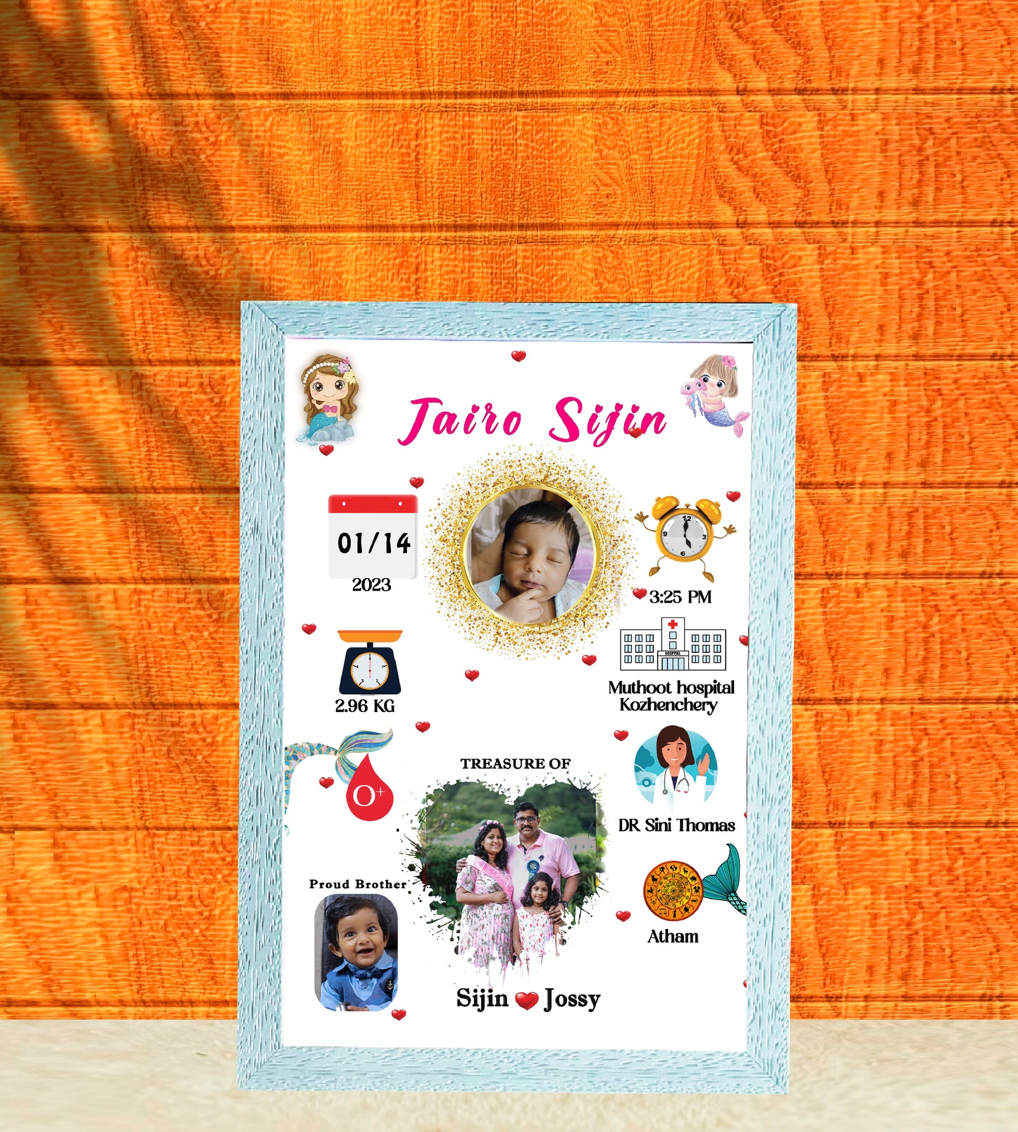 Birth Record Frame – The First  Chapter of Life