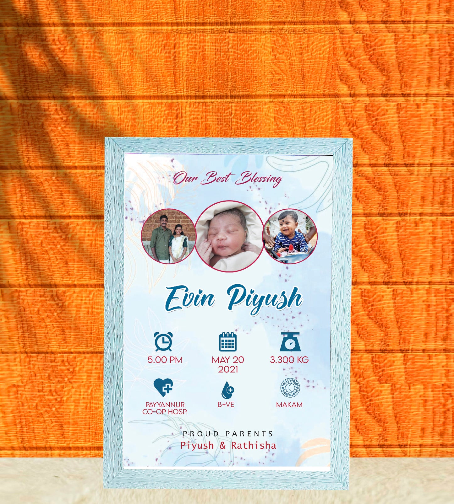Birth Record Frame – Celebrate the First Chapter of Life