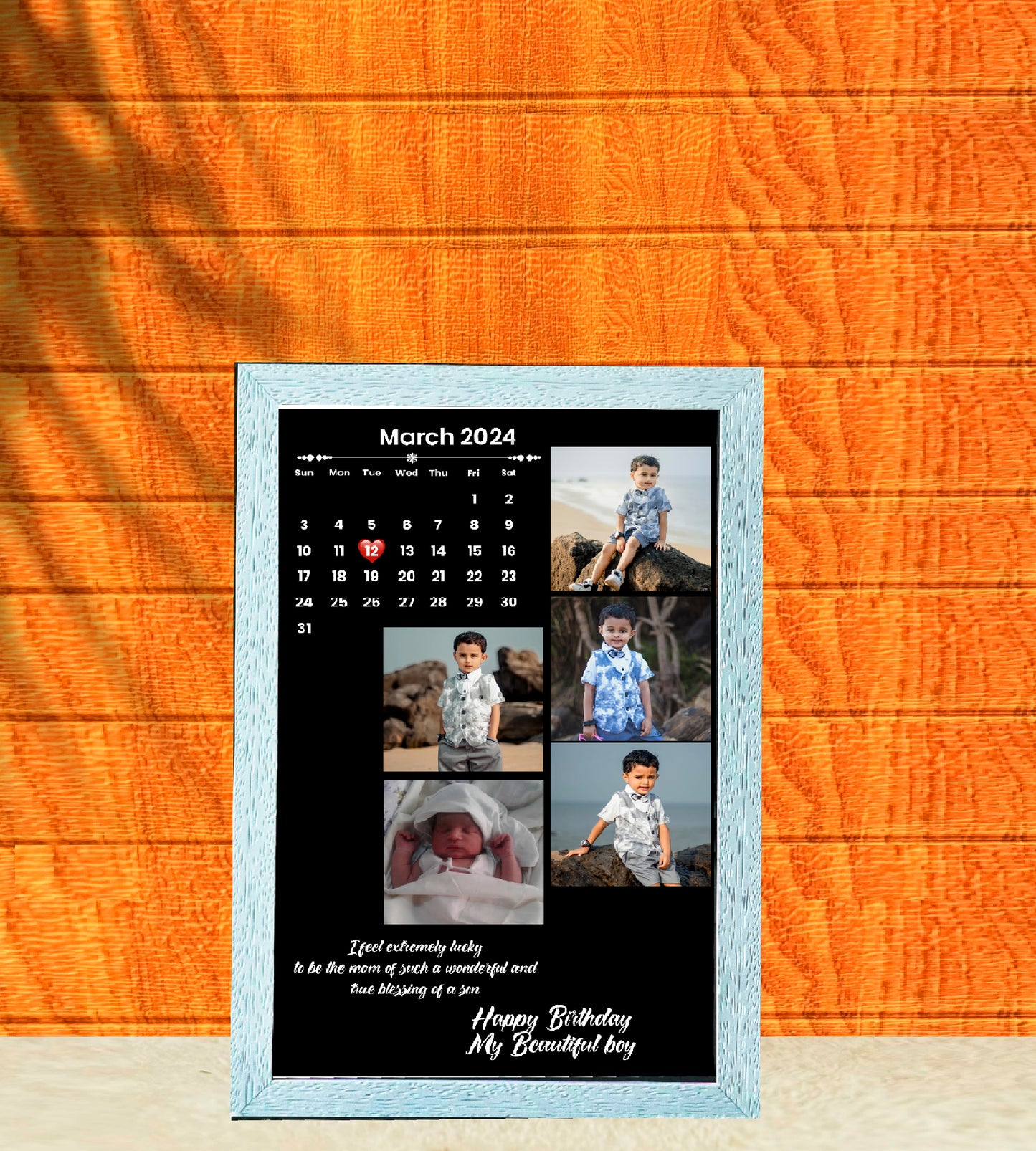 Black Theme Calendar Date Highlight Frame