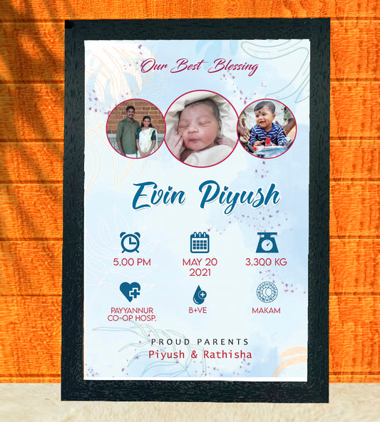 Birth Record Frame – Celebrate the First Chapter of Life