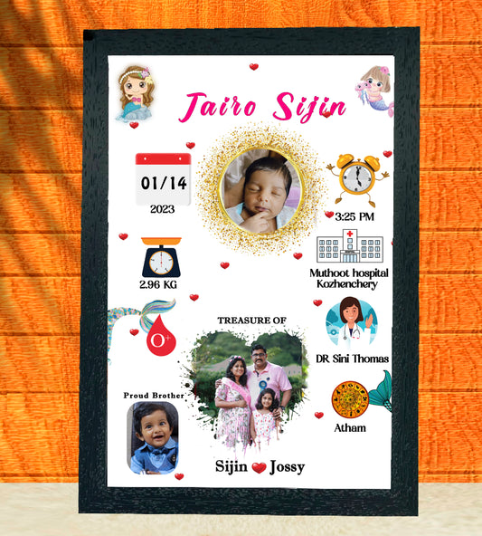 Birth Record Frame – The First  Chapter of Life