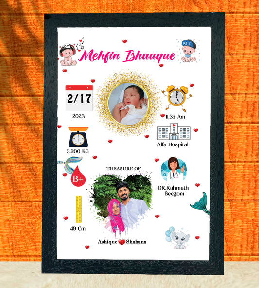 Birth Record Frame – Celebrate the First Chapter of Life