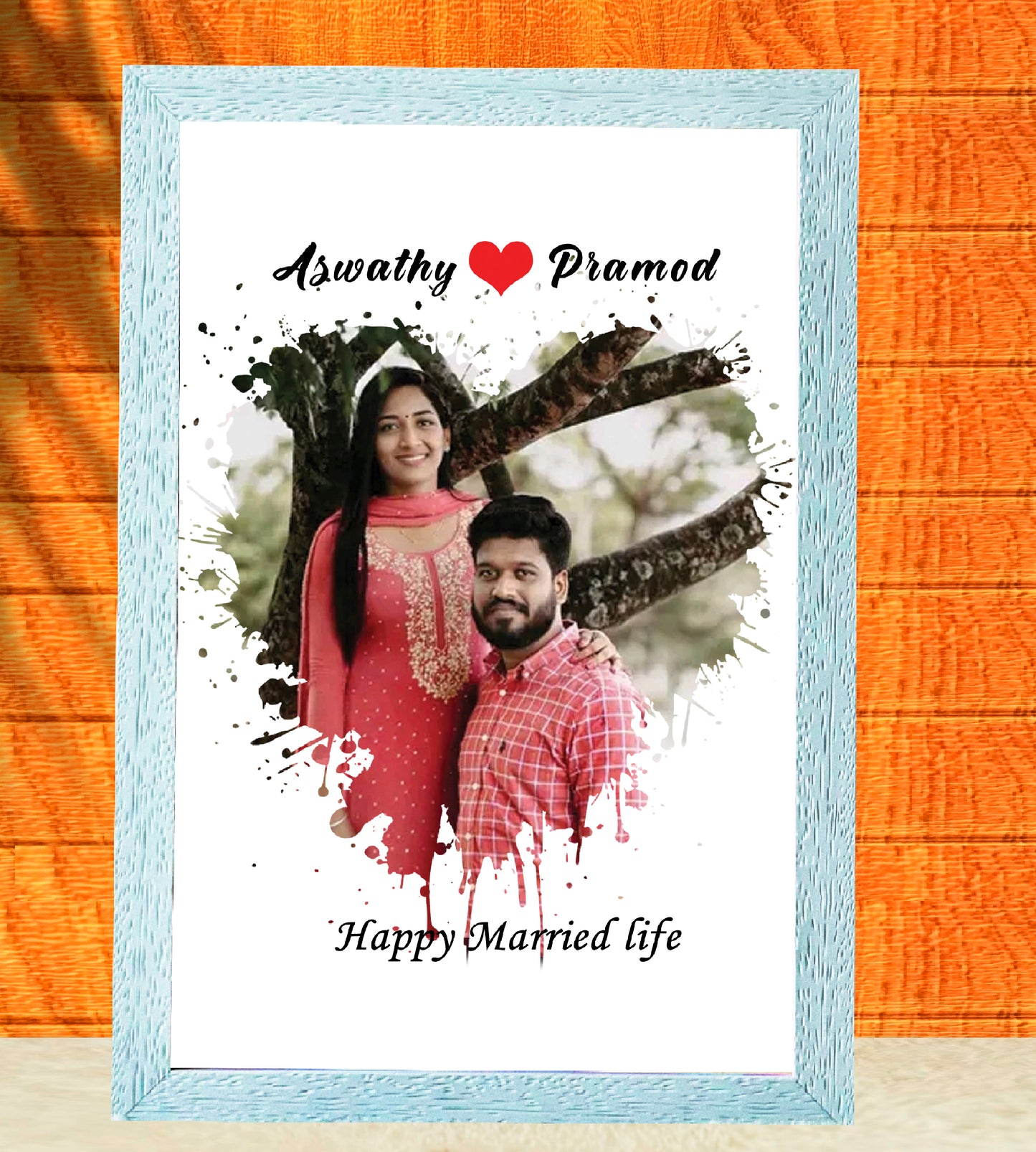 Heart-Shaped White theme Photo Frame with Wishes