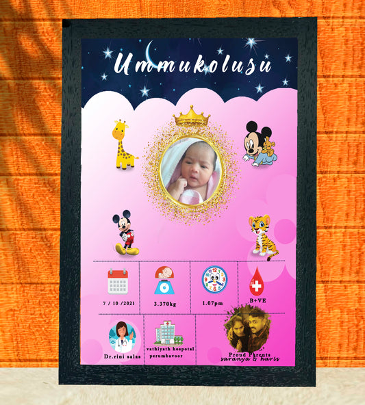 Birth Record Frame – Celebrate the First Chapter of Life