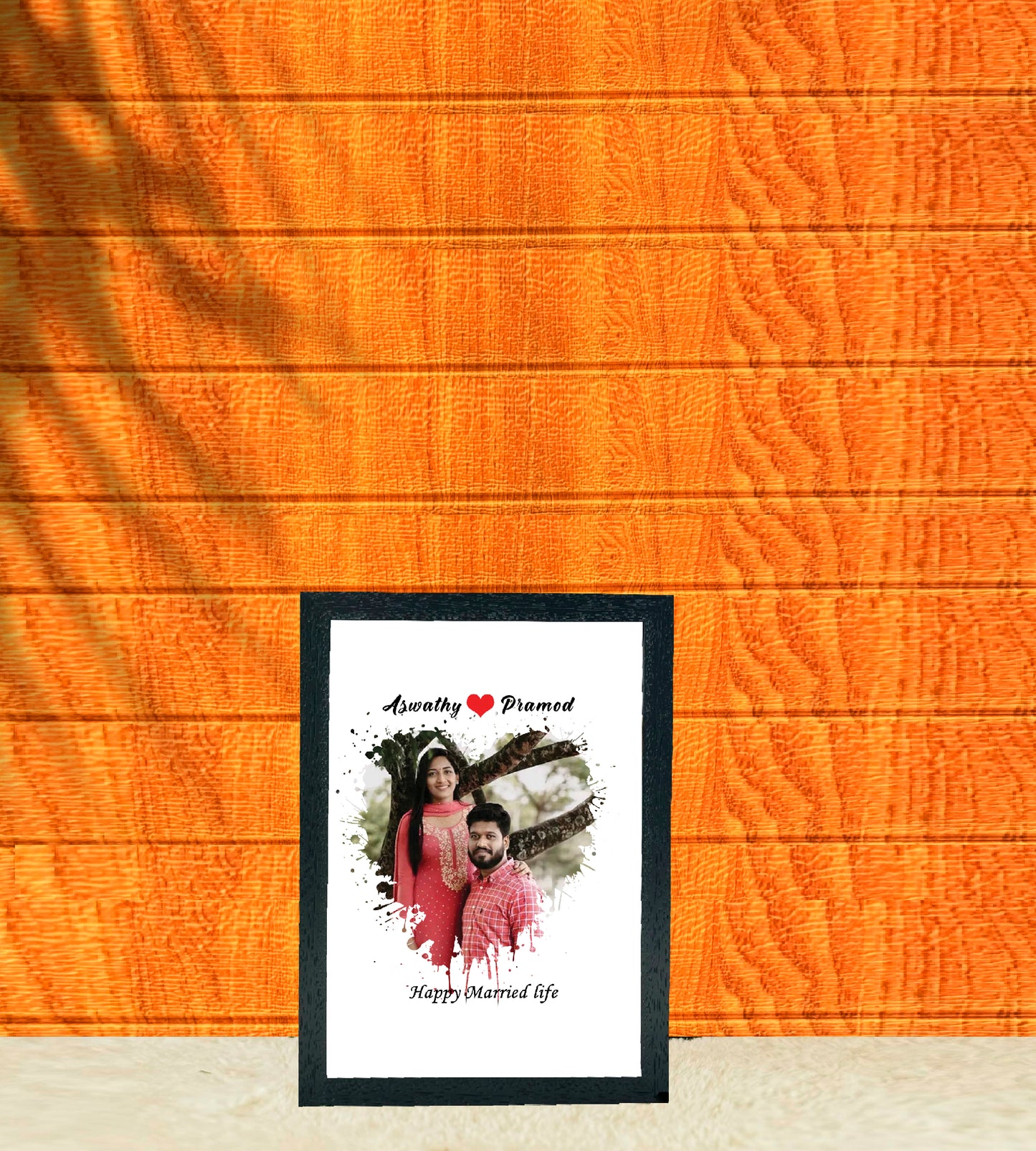 Heart-Shaped White theme Photo Frame with Wishes