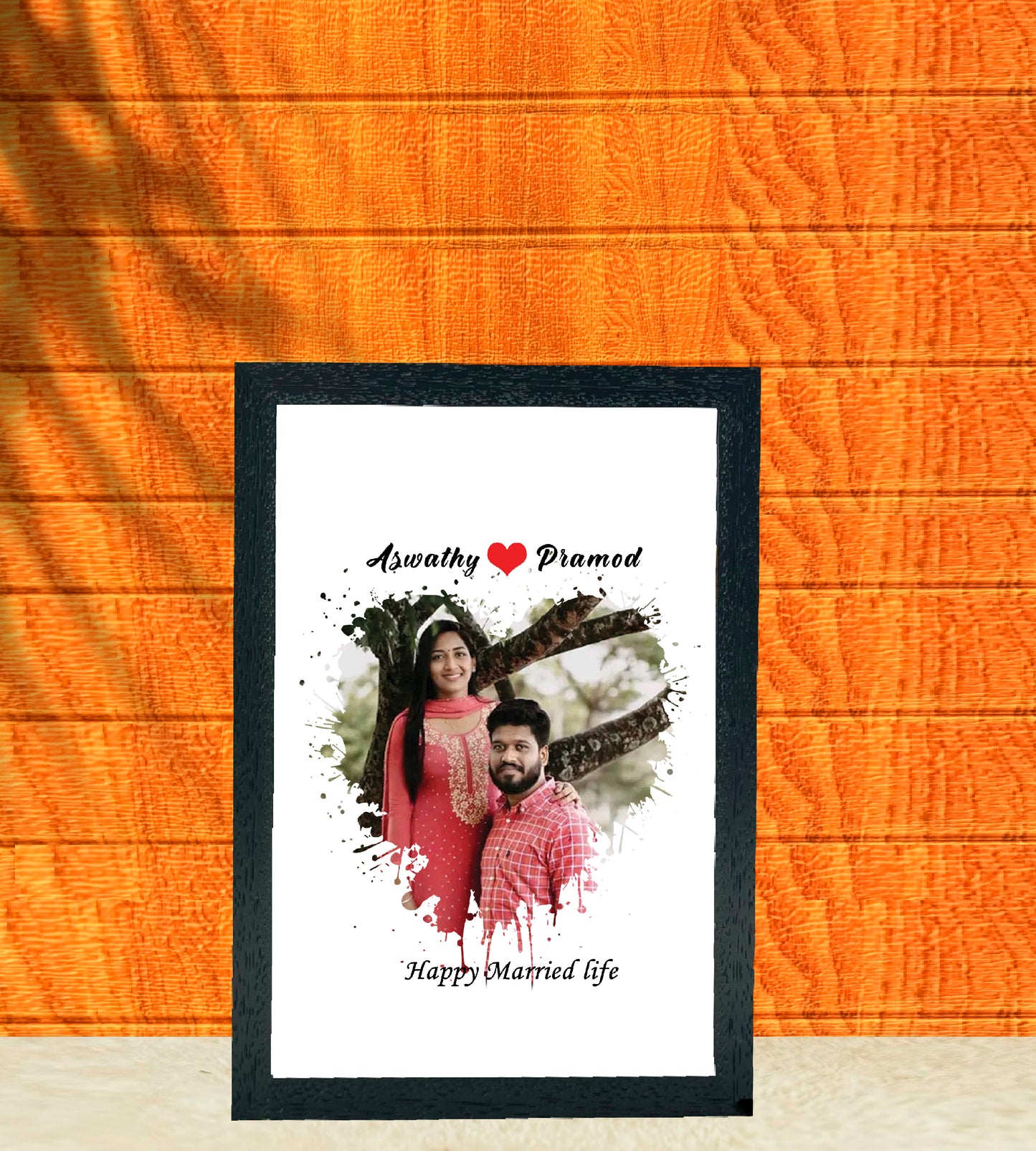 Heart-Shaped White theme Photo Frame with Wishes