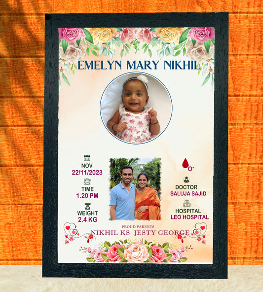 Birth Record Frame – Celebrate the First  Chapter of Life