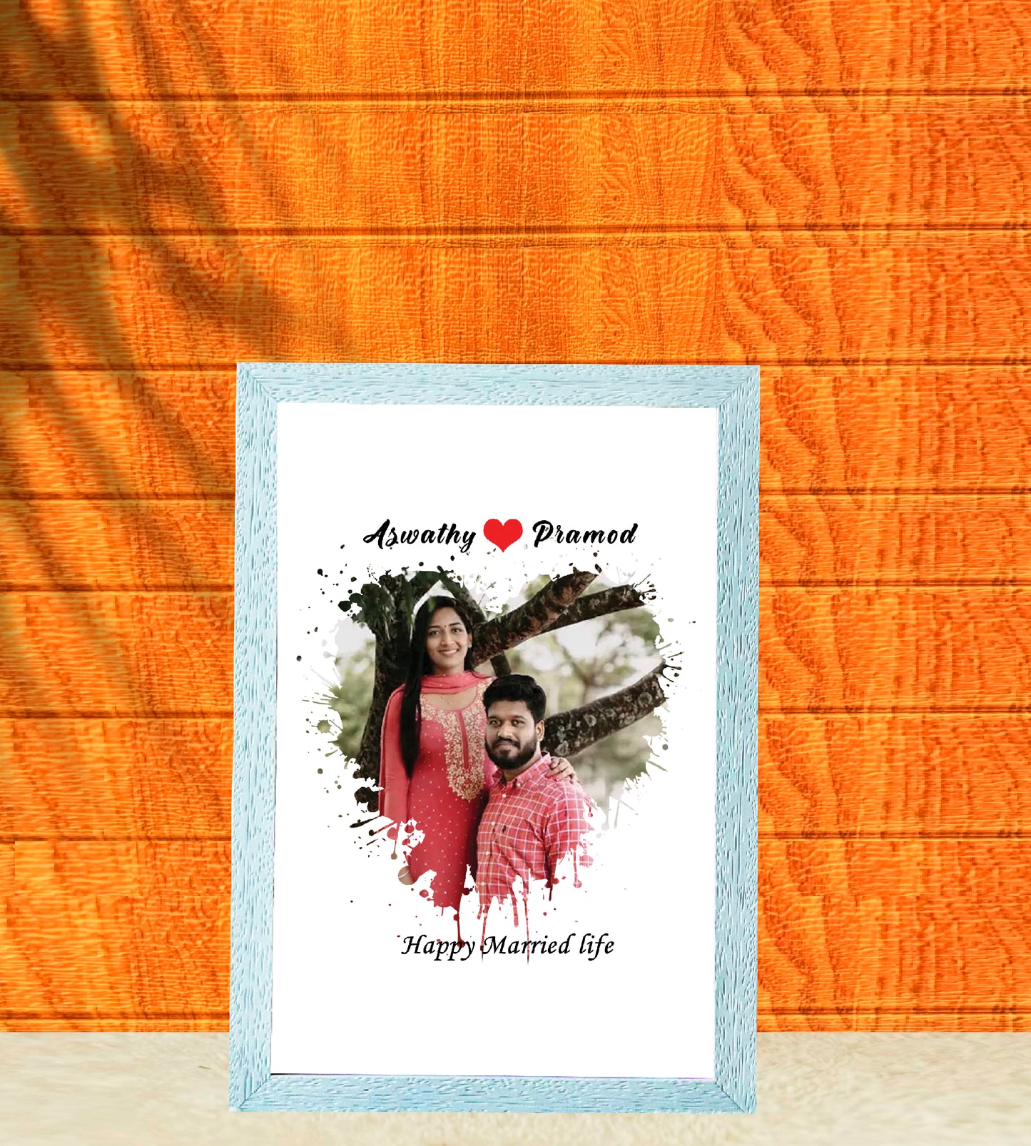 Heart-Shaped White theme Photo Frame with Wishes